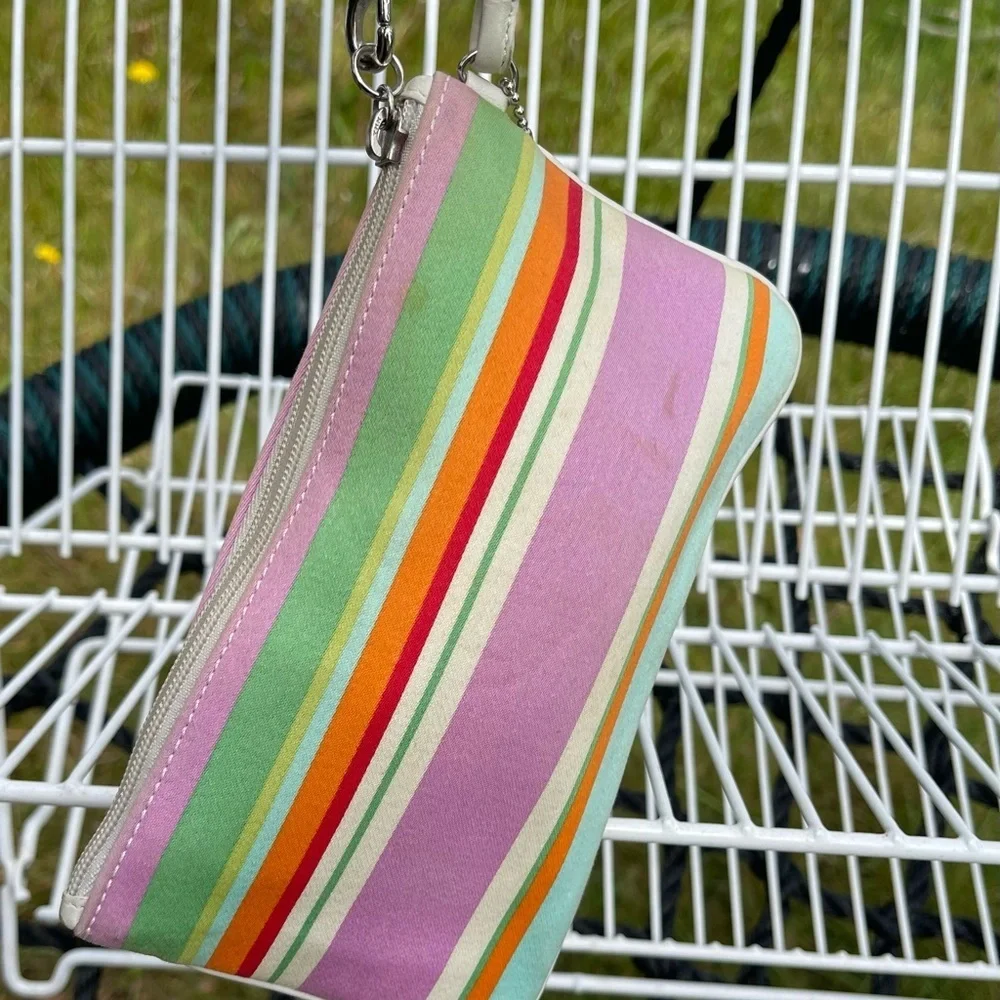 Coach Hampton multi colored wristlet